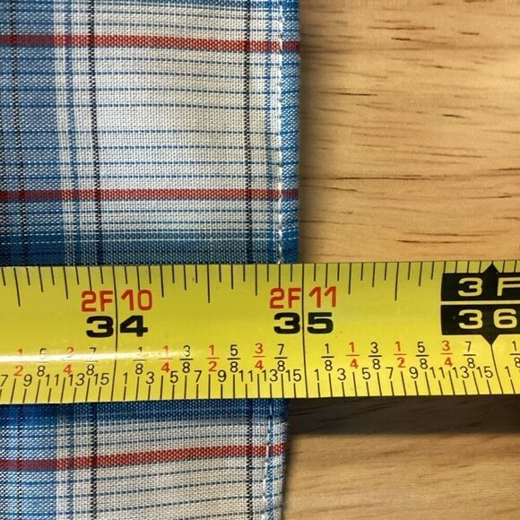 NWT Men's Big and Tall Plains Western Pearl Snap Plaid 3XL Blue/white/red - Picture 6 of 6